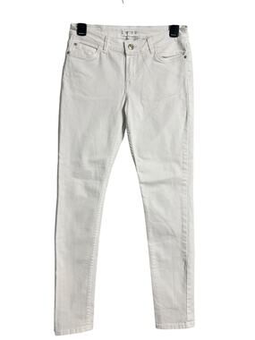Mango Denim & Tees Skinny Jeans Womens 4 White Light Wash Slim Fit Casual